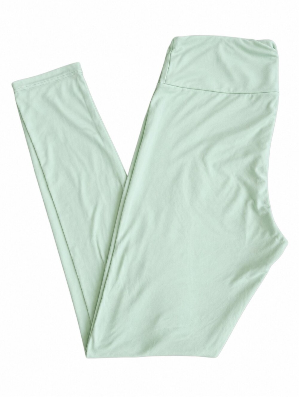 LuLaRoe Buttery Soft Solid Mint Green Leggings Tall & Curvy TC
